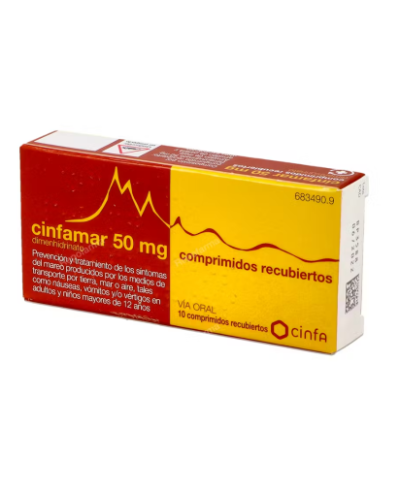 CINFAMAR 50 MG 10 COMP RECU