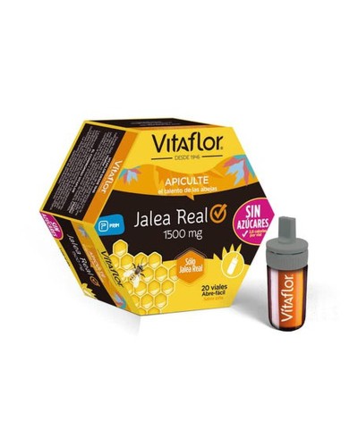 VITAFLOR JALEA REAL PURA SIN AZUCARES  20 VIALES BEBIBLES DE 10 ML